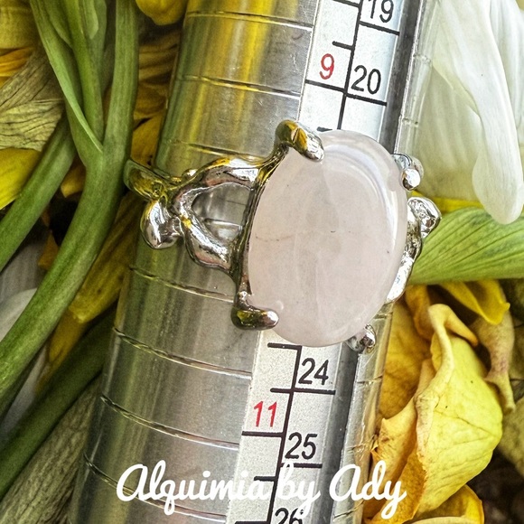 Pink Quartz silver gem ring - Picture 1 of 1